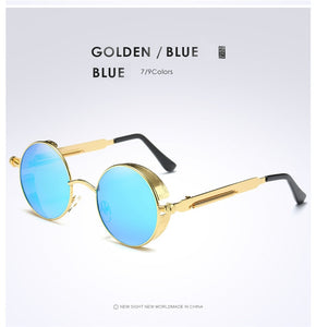 Gold Metal Polarized Sunglasses Gothic Steampunk Sunglasses Mens Womens Retro Vintage Shield Eyewear Shades 2023