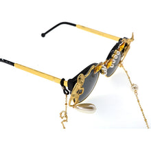Carica l'immagine nel visualizzatore di Gallery, Gold Monkey Baroque Sunglasses Women Brand Retro Leopard Beach Metal Chain Pearl Cat Eye Ladies Sun Glasses Lunette Soleil Femme