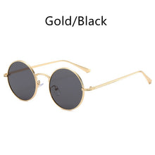 Load image into Gallery viewer, Gold Round Metal Frame Sunglasses Men Retro 2023 Summer Style Women Red Lens Sun glasses Unisex Yellow Pink Black UV400