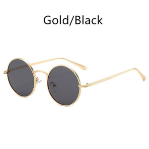 Gold Round Metal Frame Sunglasses Men Retro 2023 Summer Style Women Red Lens Sun glasses Unisex Yellow Pink Black UV400
