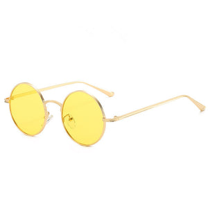 Gold Round Metal Frame Sunglasses Men Retro 2023 Summer Style Women Red Lens Sun glasses Unisex Yellow Pink Black UV400