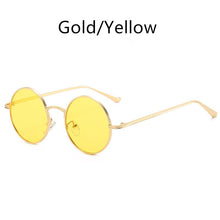 Load image into Gallery viewer, Gold Round Metal Frame Sunglasses Men Retro 2023 Summer Style Women Red Lens Sun glasses Unisex Yellow Pink Black UV400