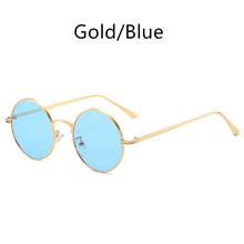 Load image into Gallery viewer, Gold Round Metal Frame Sunglasses Men Retro 2023 Summer Style Women Red Lens Sun glasses Unisex Yellow Pink Black UV400