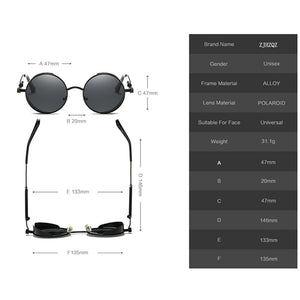 Gold Round Polarized Sunglasses Gothic Steampunk Sunglasses Mens Womens Retro Vintage Shield Glasses Eyewear Blue 2023