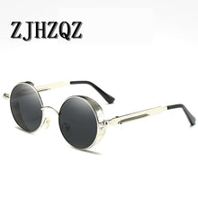 Load image into Gallery viewer, Gold Round Polarized Sunglasses Gothic Steampunk Sunglasses Mens Womens Retro Vintage Shield Glasses Eyewear Blue 2023