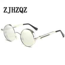Load image into Gallery viewer, Gold Round Polarized Sunglasses Gothic Steampunk Sunglasses Mens Womens Retro Vintage Shield Glasses Eyewear Blue 2023