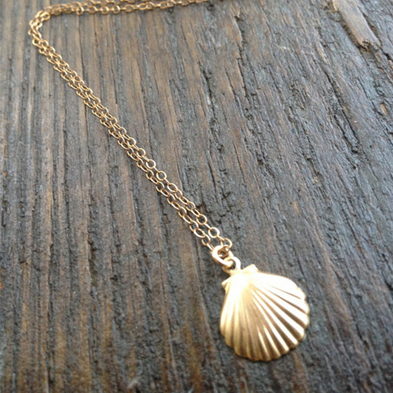 Gold Seashell Necklace Tiny Seashell Mermaid Necklace For Women Bridesmaid Gifts XL219
