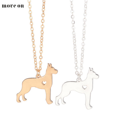 Gold Silver 1pc Great Dane Necklace Large Dog Pendant Jewelry Breed Pet Dog Christmas Gifts Memorial Gift Family Pet For Lovers