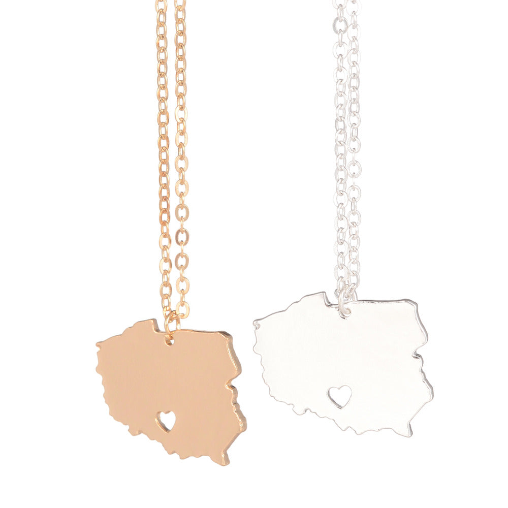 Gold Silver 1pc Minimalist Jewelry Poland Necklace Poland Country Europe Warsaw Pendant Christmas Gifts Engraved for lovers
