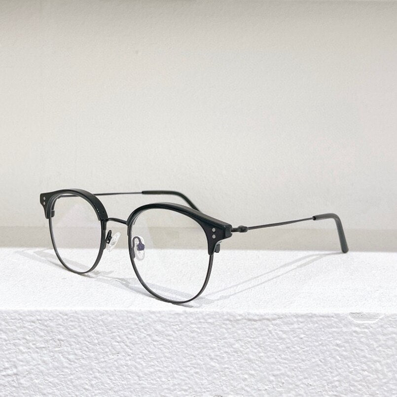 Gold Silver Black Metal  Half Frame TR  Men's Myopia Glasses ALEX  Oval Women's prescription  Glasses