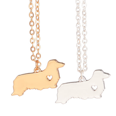 Gold & silver 1pc Dachshund Necklace Long Haired Dachshund Dog Jewelry Pet Jewelry Pets New Puppy for lovers women men gift