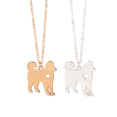 Gold & silver 1pc Husky Necklace Siberian Alaskan Malamute Akita Custom Dog Necklace Breed Memorial Gift Family Pet for lovers