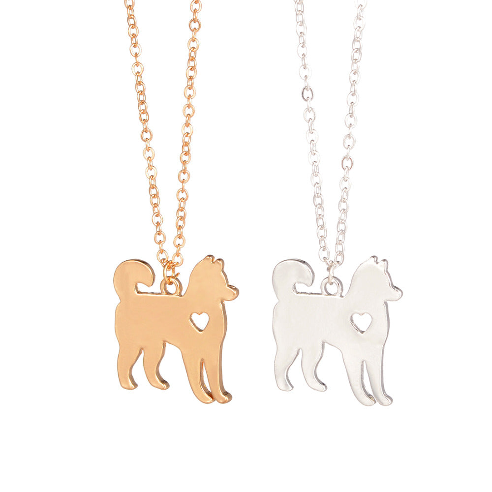 Gold & silver 1pc Husky Necklace Siberian Alaskan Malamute Akita Custom Dog Necklace Breed Memorial Gift Family Pet for lovers
