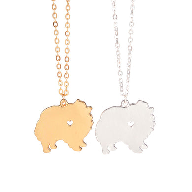 Gold & silver 1pc Pomeranian Necklace Pom Jewelry Custom Necklace Dog Breed Pets Dog Memorial Gift New Puppy for lovers