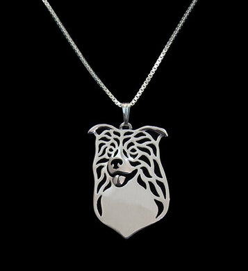 Gold & silver 1pcs Border Collie Necklace 3D Cut Out Dainty Puppy Dog Lover Pendant Memorial Necklaces Pendants Christmas Gift