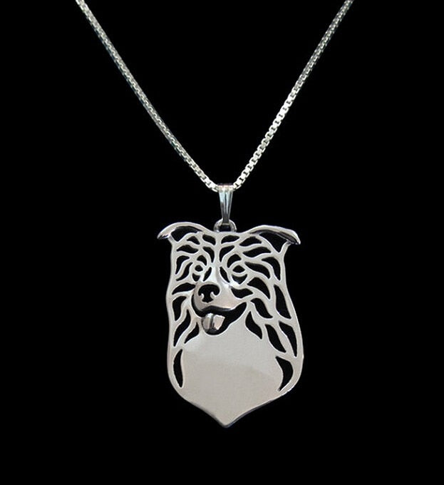Gold & silver 1pcs Border Collie Necklace 3D Cut Out Dainty Puppy Dog Lover Pendant Memorial Necklaces Pendants Christmas Gift