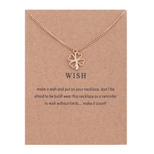 Load image into Gallery viewer, Golden Plated Clover Wish Love Alloy Clavicular Bones Pendant Short Chocker Necklace
