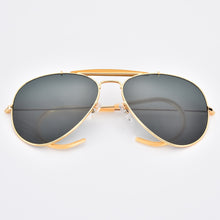 Carica l'immagine nel visualizzatore di Gallery, Good quality prevent falling cable temple pilot sunglasses men women glass mirror lens curve legs UV400 protection