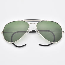 Carica l'immagine nel visualizzatore di Gallery, Good quality prevent falling cable temple pilot sunglasses men women glass mirror lens curve legs UV400 protection