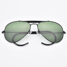 Carica l'immagine nel visualizzatore di Gallery, Good quality prevent falling cable temple pilot sunglasses men women glass mirror lens curve legs UV400 protection