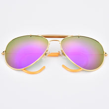 Carica l'immagine nel visualizzatore di Gallery, Good quality prevent falling cable temple pilot sunglasses men women glass mirror lens curve legs UV400 protection