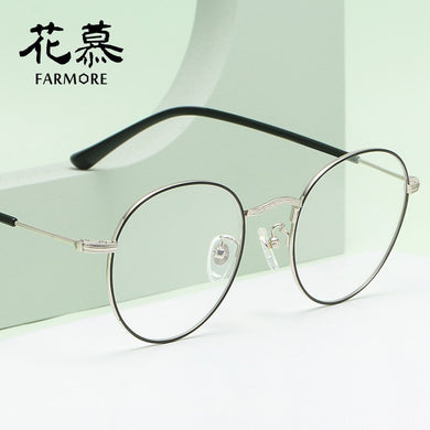 Goose Face Full Rim Frame Metal Myopia Glasses Frame Trendy without Degrees Anti Blue-Ray Glasses Frame Plain Glasses