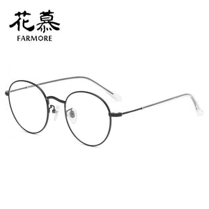 Goose Face Full Rim Frame Metal Myopia Glasses Frame Trendy without Degrees Anti Blue-Ray Glasses Frame Plain Glasses