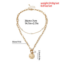 Load image into Gallery viewer, Baroque Pearl Coin Pendant Choker Necklace for Women Wedding Punk Bead Lariat Gold Color Long Chain Necklace Jewelry Gift