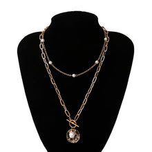 Load image into Gallery viewer, Baroque Pearl Coin Pendant Choker Necklace for Women Wedding Punk Bead Lariat Gold Color Long Chain Necklace Jewelry Gift