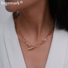 Load image into Gallery viewer, Baroque Pearl Coin Pendant Choker Necklace for Women Wedding Punk Bead Lariat Gold Color Long Chain Necklace Jewelry Gift