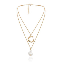 Load image into Gallery viewer, Baroque Pearl Pendant Choker Necklace for Women Wedding Punk Big Bead Lariat Gold Color Long Chain Necklace Jewelry