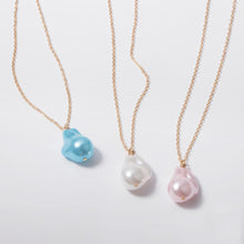 Load image into Gallery viewer, Baroque Pearl Pendant Choker Necklace for Women Wedding Punk Big Bead Lariat Gold Color Long Chain Necklace Jewelry