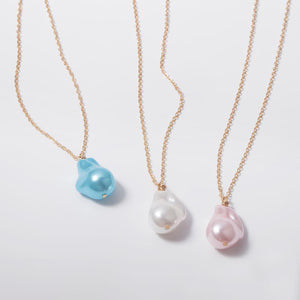 Baroque Pearl Pendant Choker Necklace for Women Wedding Punk Big Bead Lariat Gold Color Long Chain Necklace Jewelry