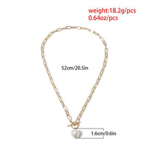 Load image into Gallery viewer, Baroque Pearl Pendant Choker Necklace for Women Wedding Punk Big Bead Lariat Gold Color Long Chain Necklace Jewelry