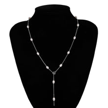 Load image into Gallery viewer, Baroque Pearl Pendant Choker Necklace for Women Wedding Punk Big Bead Lariat Gold Color Long Chain Necklace Jewelry