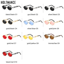 Carica l'immagine nel visualizzatore di Gallery, Gothic Metal Round Steampunk Sunglasses Men Retro Vintage Gothic Steam Punk Sun Glasses For Women Summer UV400