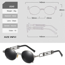 Carica l'immagine nel visualizzatore di Gallery, Gothic Metal Round Steampunk Sunglasses Men Retro Vintage Gothic Steam Punk Sun Glasses For Women Summer UV400