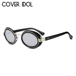 Gothic Modern Round Steampunk Sunglasses For Men and Women Designer Sun Glasses Oval Design UV400