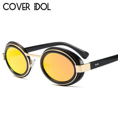 Gothic Modern Round Steampunk Sunglasses For Men and Women Designer Sun Glasses Oval Design UV400