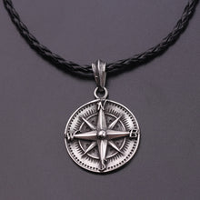 Load image into Gallery viewer, Gothic Round Compass Pendant Necklace For Men Vintage Punk Rock  Talisman Jewelry Necklace Nordic Amulet Runes Pendant