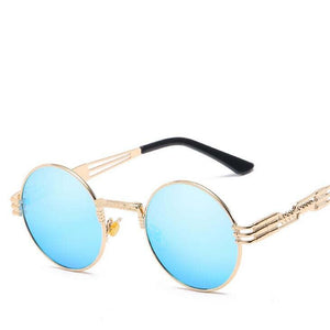 Occhiali da sole rotondi Steampunk gotici Uomo Donna Occhiali da vista in lega Forma di cerchio Designer di marca Occhiali da sole Specchio UV400 