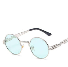 Carica l&#39;immagine nel visualizzatore di Gallery, Occhiali da sole rotondi Steampunk gotici Uomo Donna Occhiali da vista in lega Forma di cerchio Designer di marca Occhiali da sole Specchio UV400 