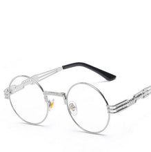 Carica l&#39;immagine nel visualizzatore di Gallery, Occhiali da sole rotondi Steampunk gotici Uomo Donna Occhiali da vista in lega Forma di cerchio Designer di marca Occhiali da sole Specchio UV400 