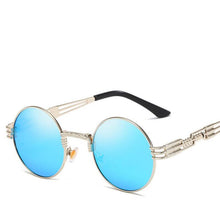 Carica l&#39;immagine nel visualizzatore di Gallery, Occhiali da sole rotondi Steampunk gotici Uomo Donna Occhiali da vista in lega Forma di cerchio Designer di marca Occhiali da sole Specchio UV400 