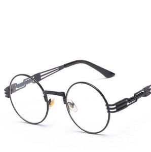 Occhiali da sole rotondi Steampunk gotici Uomo Donna Occhiali da vista in lega Forma di cerchio Designer di marca Occhiali da sole Specchio UV400 