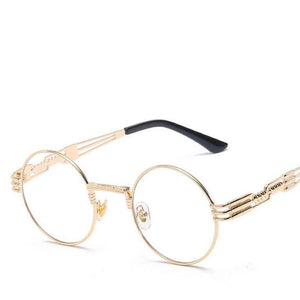 Occhiali da sole rotondi Steampunk gotici Uomo Donna Occhiali da vista in lega Forma di cerchio Designer di marca Occhiali da sole Specchio UV400 