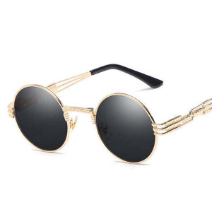 Occhiali da sole rotondi Steampunk gotici Uomo Donna Occhiali da vista in lega Forma di cerchio Designer di marca Occhiali da sole Specchio UV400 