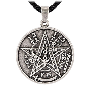 Gothic punk Wiccan Jewelry Pagan Supernatural Tetragrammaton Pentagram Pentacle Male Pendant Necklace Men Women Jewelry
