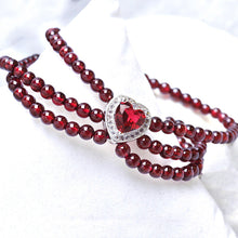 Carica l'immagine nel visualizzatore di Gallery, Braccialetti di perline di granato naturale di grado AAAA Perline di pietre preziose fini Braccialetti di muti-strato Gioielli per regali donna Possono far cadere la spedizione 