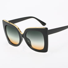 Load image into Gallery viewer, Gradient Flat Top Gradient Frame Design Large Frame Gold Edge Ladies Sunglasses Beautiful and  2023Styles sunglasses womem